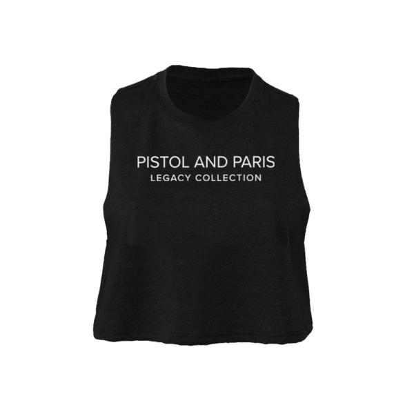black pistol and paris legacy edition cropped racerback tank top