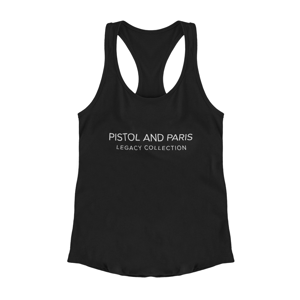 black pistol and paris ladies legacy collection racerback tank top