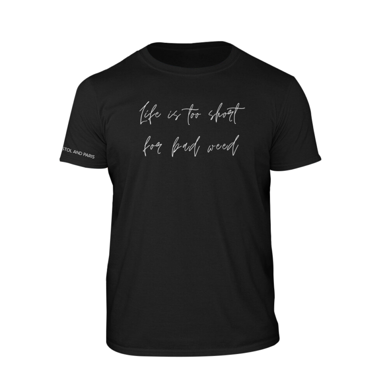 black life is short for bad weed pistol and paris t shirt