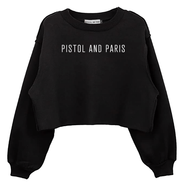 Ladies oversized cropped sweatshirt black image