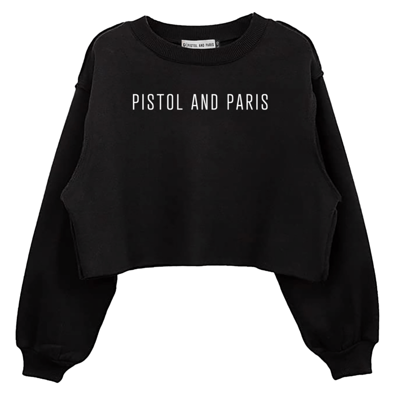 Ladies oversized cropped sweatshirt black image